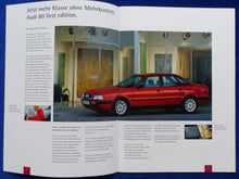 Lade das Bild in den Galerie-Viewer, Audi 80 first edition Typ B4 MJ 1994 - Prospekt Brochure + Preisliste 08.1993

