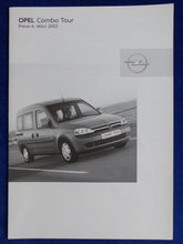 Lade das Bild in den Galerie-Viewer, Opel Combo Tour - Preisliste MJ 2003 - Prospekt Brochure 03.2003
