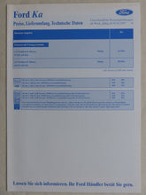 Lade das Bild in den Galerie-Viewer, Ford Ka MJ 1997 - Prospekt Brochure + Daten + Preisliste 01.1997
