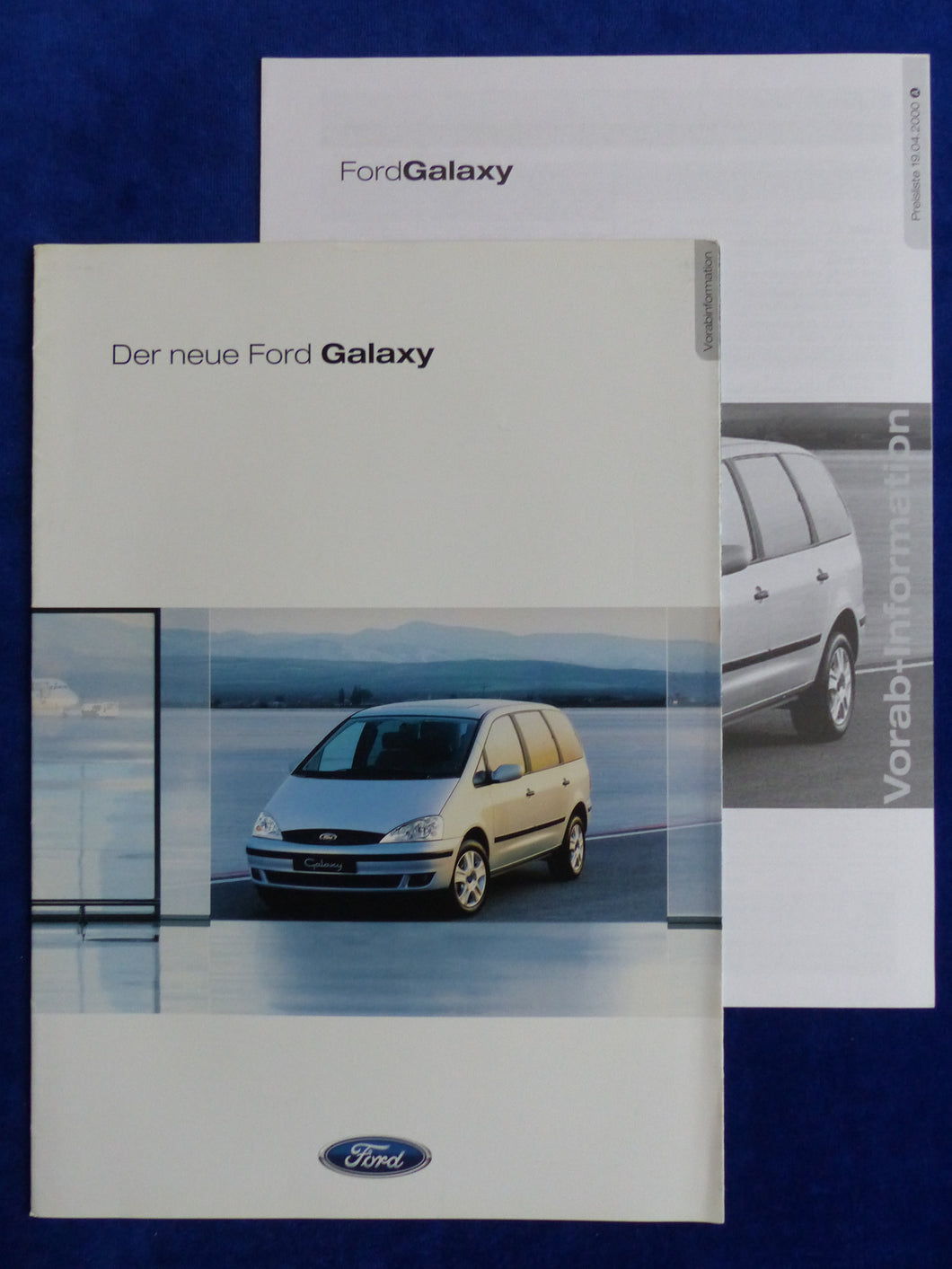 Ford Galaxy Vorab-Info Facelift MJ 2000 - Prospekt Brochure + Preisliste 04.2000