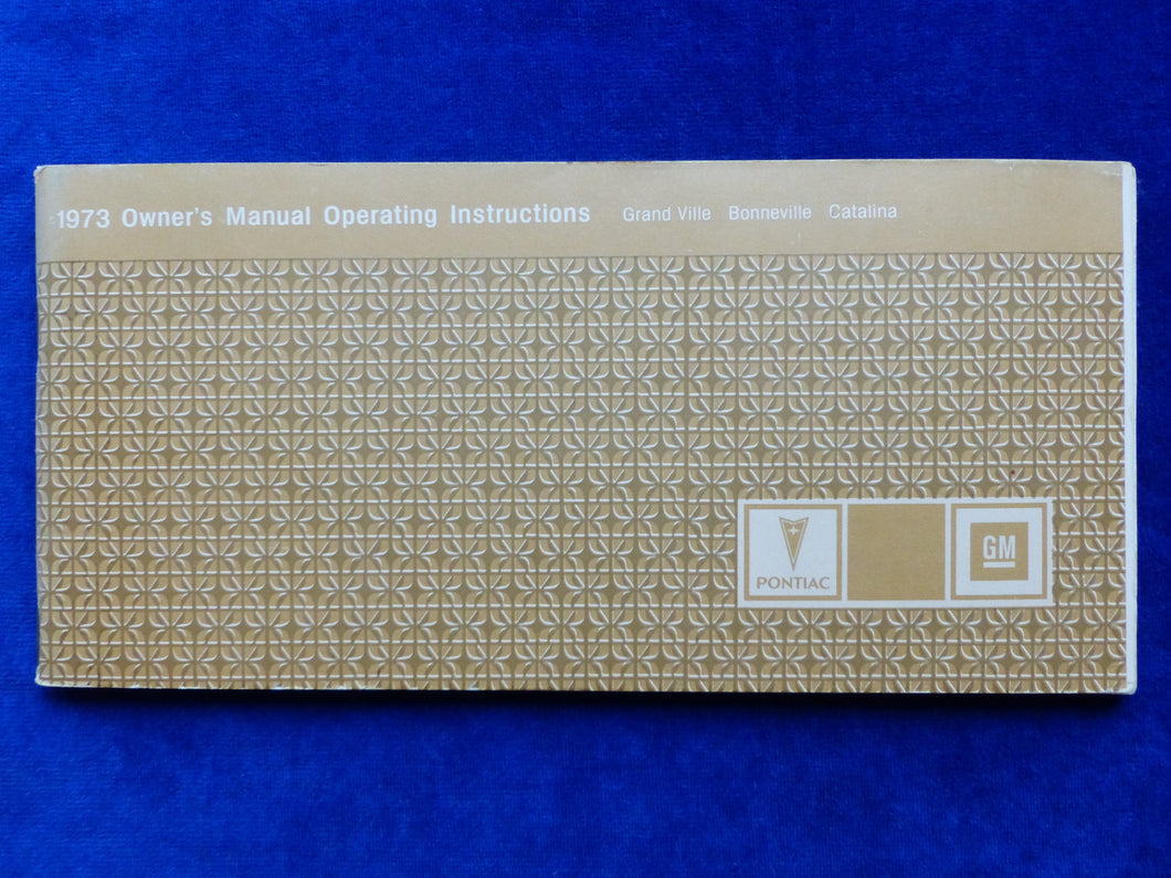 Pontiac 1973 Bonneville Catalina - US-Betriebsanleitung Owner's Manual 1972 USA