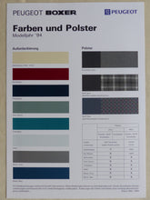 Lade das Bild in den Galerie-Viewer, Peugeot Boxer Kastenwagen Kombi - Prospekt Brochure + Farben &amp; Polster 03.1994

