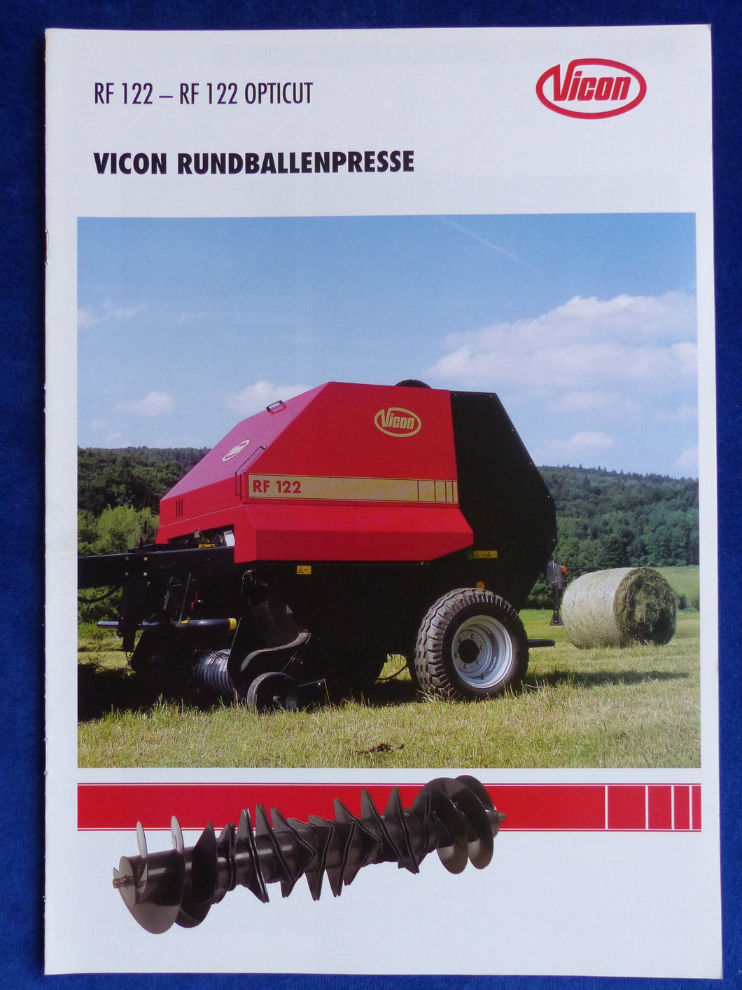 Vicon Rundballenpresse RF 122 Opticut - Prospekt Brochure 02.1998