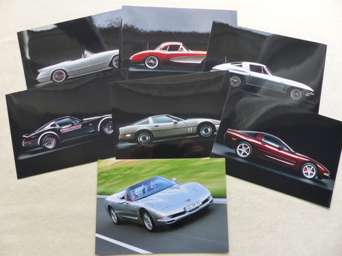 Chevrolet Corvette C1 C2 C3 C4 C5 - 7x Pressefoto press photo Set 2004 - car-brochure