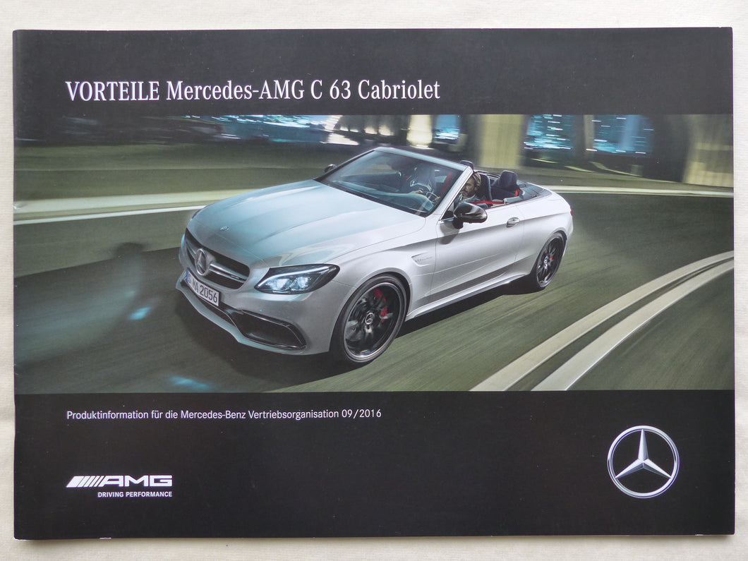 Mercedes Vorteile AMG C 63 Cabrio MJ 2017 - Prospekt Brochure 09.2016