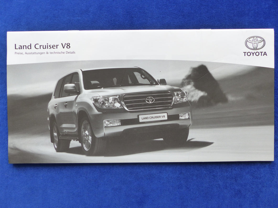 Toyota Land Cruiser V8 - Preisliste MJ 2009 - Prospekt Brochure 08.2008