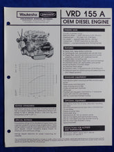 Lade das Bild in den Galerie-Viewer, Waukesha VRD 155 A OEM Diesel Engine - Datenblatt US-Prospekt Brochure USA
