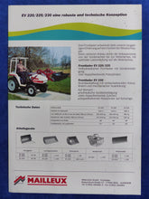 Lade das Bild in den Galerie-Viewer, Mailleux Frontlader EV 220 225 230 - Prospekt Brochure 90er
