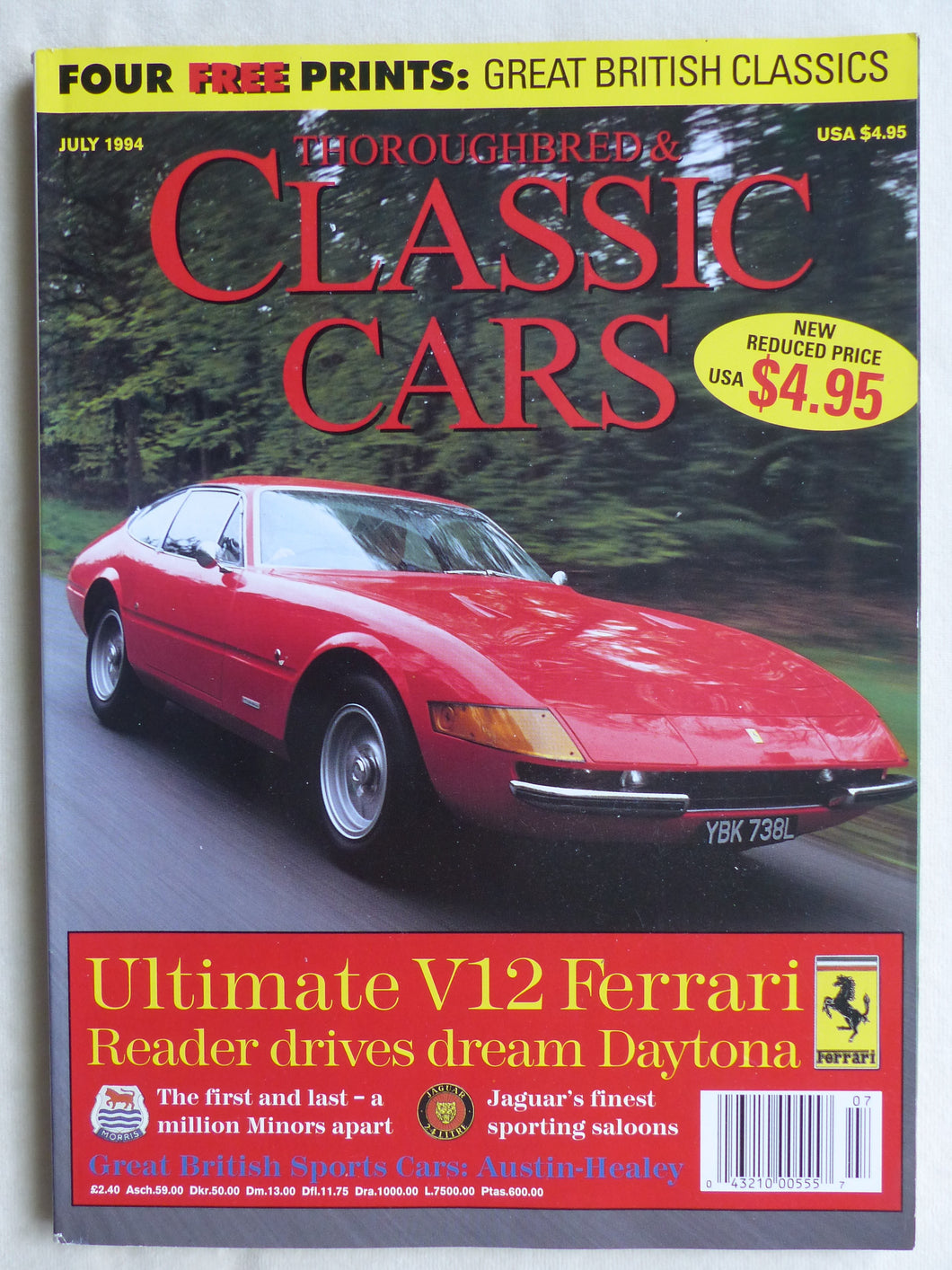 Classic Cars UK-Magazin 07/1994 - Ferrari V12 Daytona Austin Healey Alfa Monza