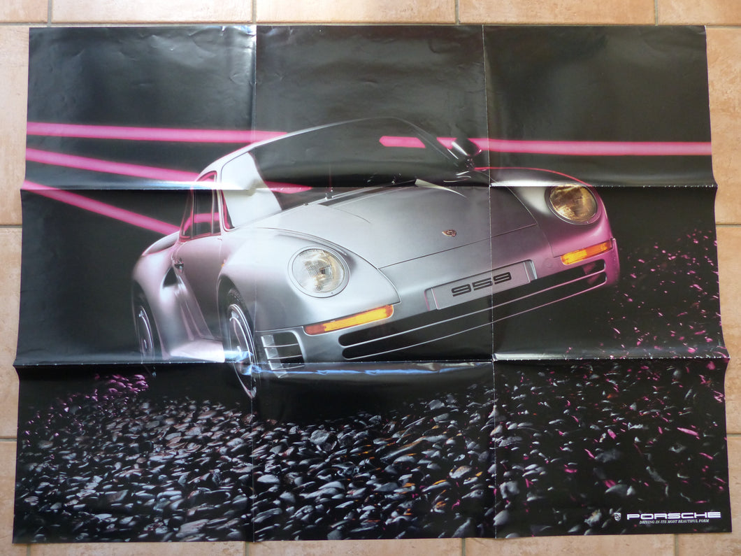 Porsche 959 Poster & Programm 911 924 944 928 - US-Prospekt Brochure 1985 USA