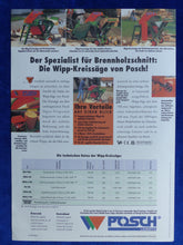 Lade das Bild in den Galerie-Viewer, Posch Wipp-Kreissäge WKE WZE - Prospekt Brochure 1996

