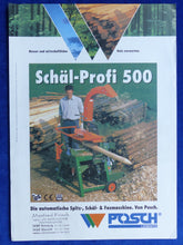 Lade das Bild in den Galerie-Viewer, Posch Schäl-Profi 500 Holzverwertung - Prospekt Brochure 1996
