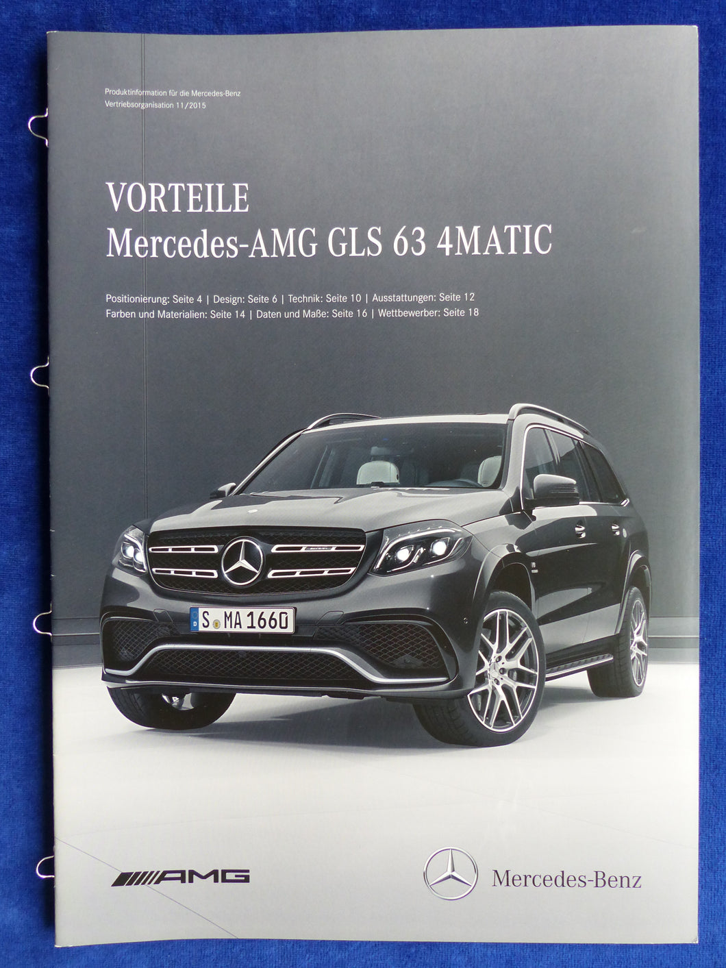 Mercedes-Benz Vorteile AMG GLS 63 Typ X166 MJ 2016 - Prospekt Brochure 11.2015