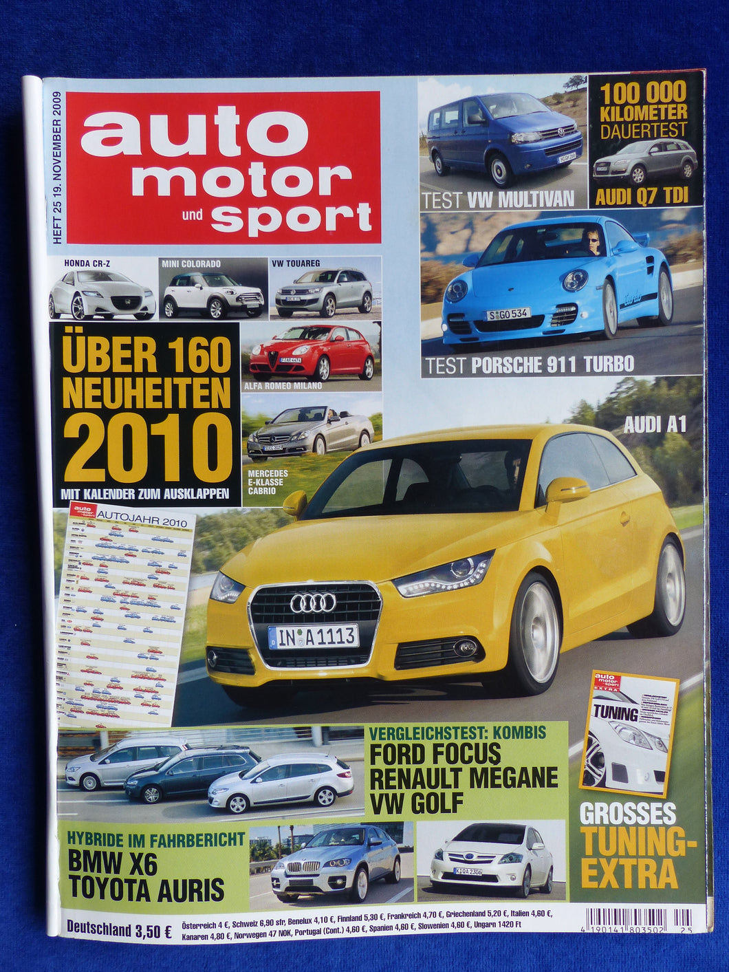 Auto Motor Sport Heft 25/2009 - Porsche 911 Mercedes SLS AMG VW Golf Multivan