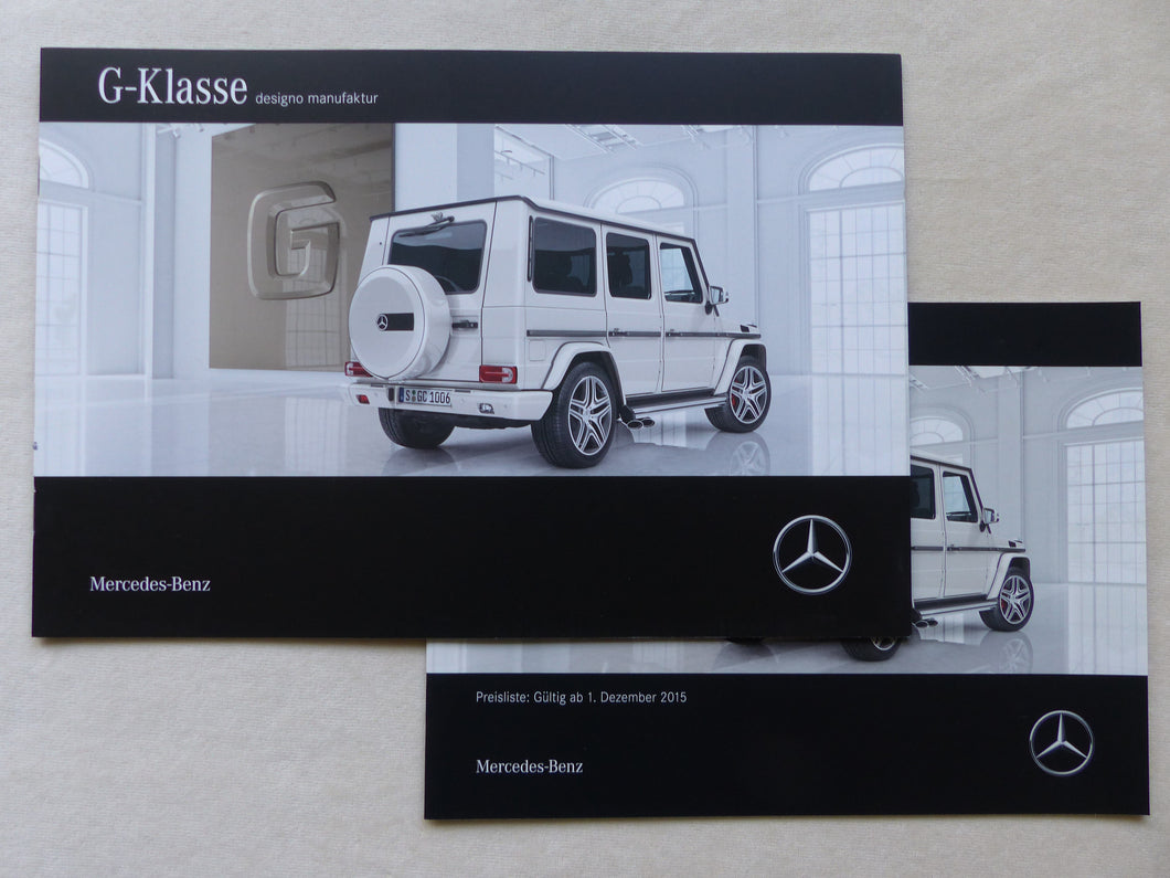 Mercedes-Benz G-Klasse designo manufaktur AMG MJ 2016 - Prospekt + Preisliste 12.2015