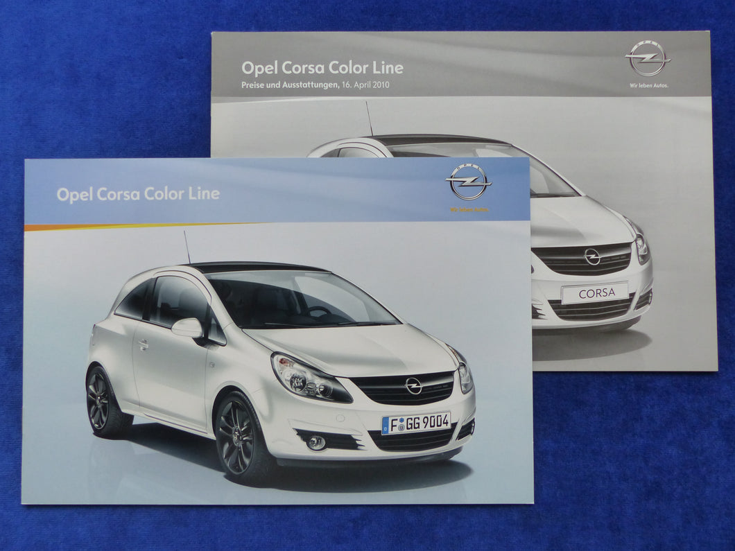 Opel Corsa Color Line Edition - Prospekt Brochure + Preisliste 04.2010