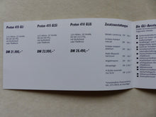 Lade das Bild in den Galerie-Viewer, Proton Modellprogramm 415 416 GLi GLXi - Prospekt Brochure + Preisliste 03.1995
