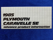Lade das Bild in den Galerie-Viewer, Plymouth 1985 Caravelle SE - US-Prospekt Brochure 1984 USA
