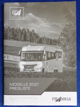 Lade das Bild in den Galerie-Viewer, Frankia Reisemobile Neo F-Line Titan Preisliste MJ 2021 - Prospekt Brochure 06.2020
