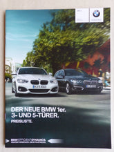 Lade das Bild in den Galerie-Viewer, BMW 1er 3-Türer 5-Türer F20 F21 - Preisliste MJ 2015 - Prospekt Brochure 03.2015
