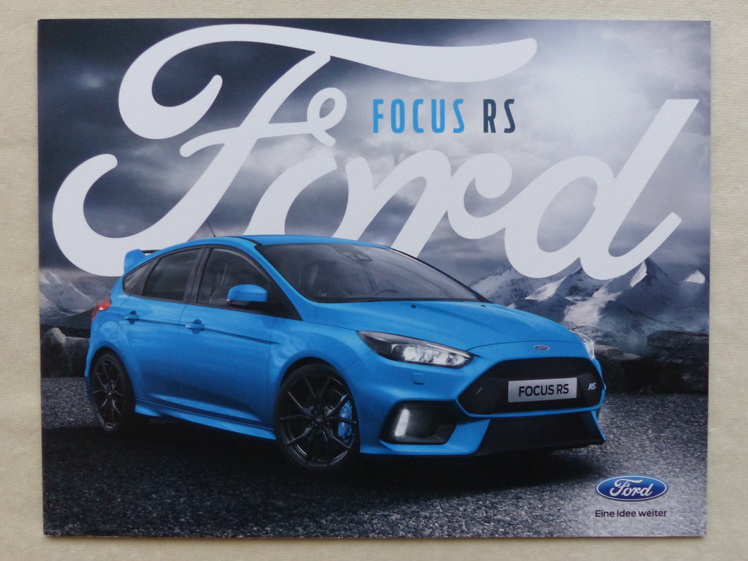 Ford Focus RS Modelljahr 2017 - Prospekt Brochure 08.2016