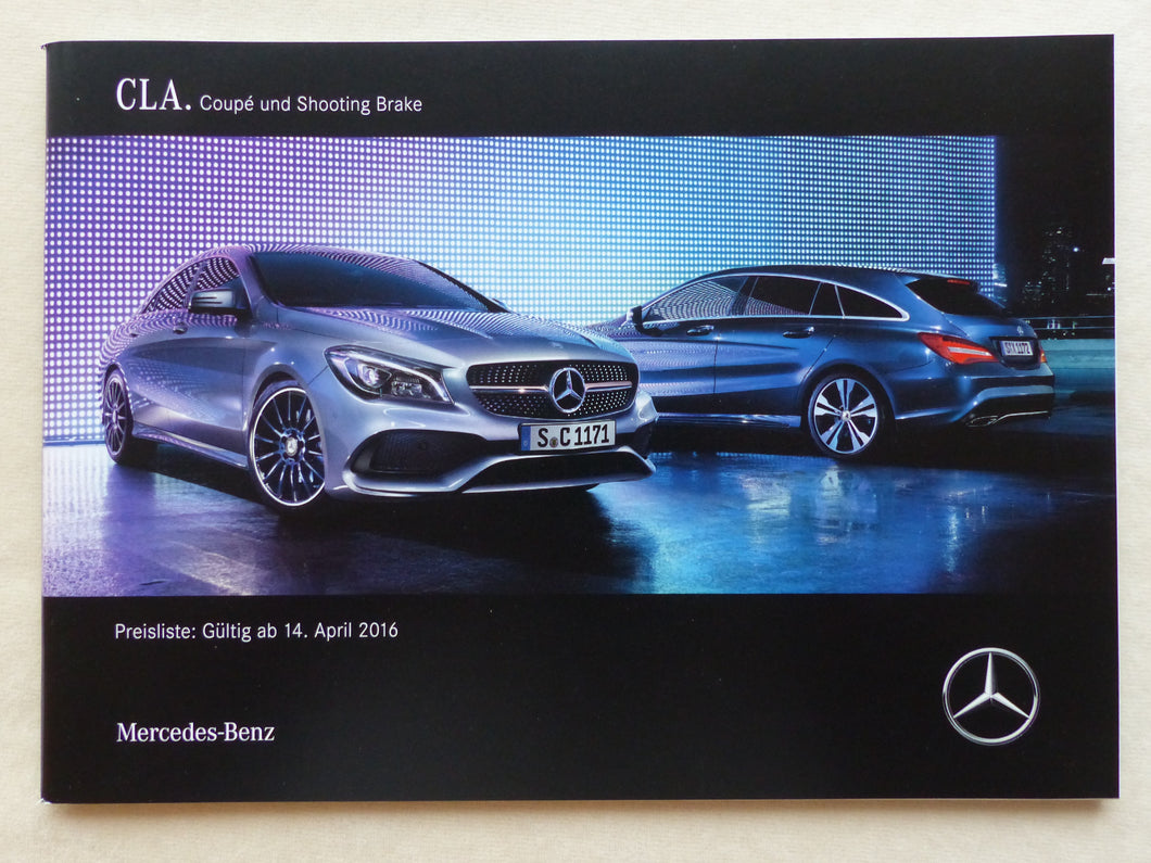 Mercedes-Benz CLA 45 AMG 4Matic - Preisliste - Prospekt Brochure 04.2016 - car-brochure