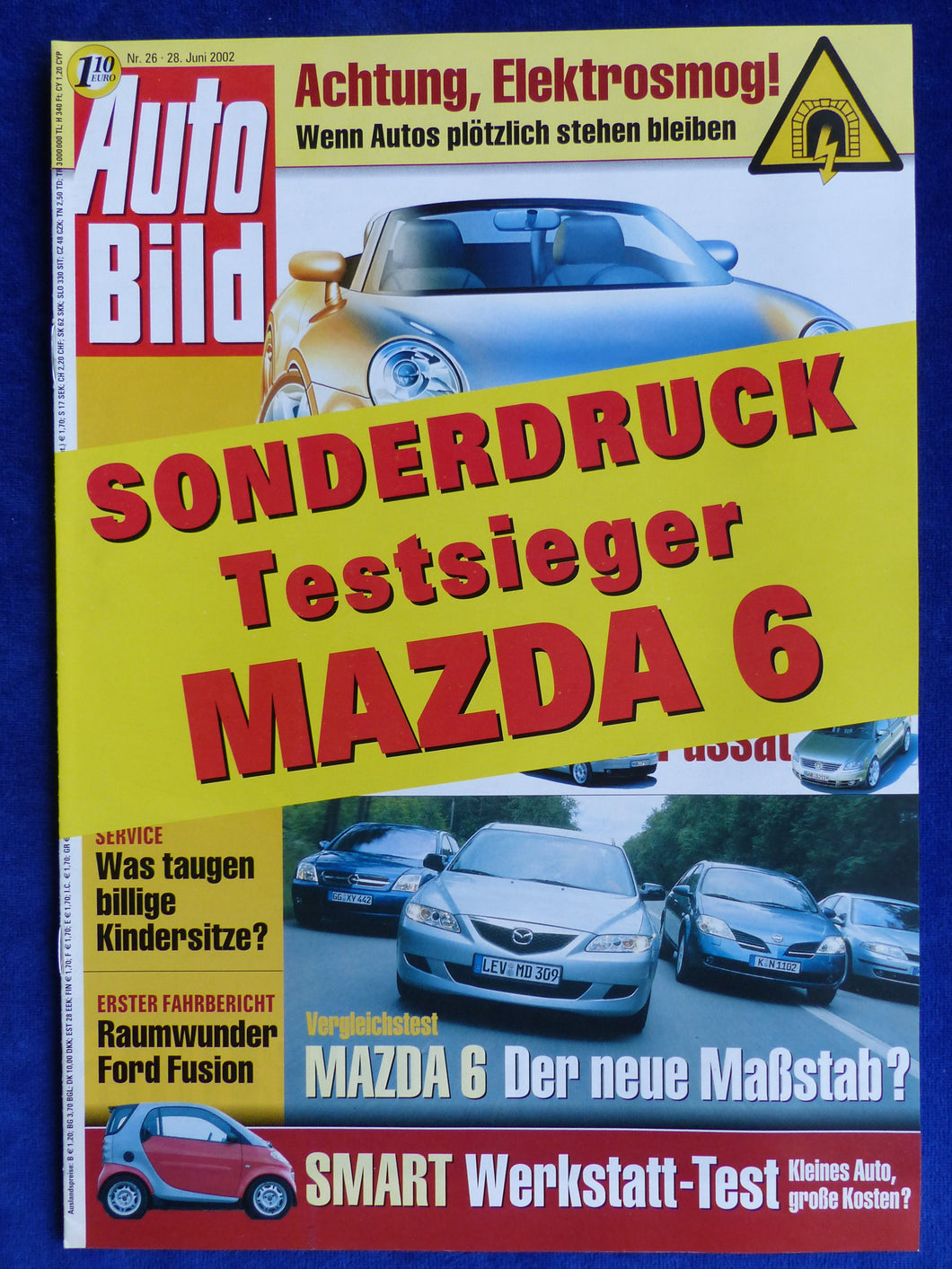 Mazda 6 Opel Vectra Renault Laguna Nissan - Test - Sonderdruck AutoBild 26/2002