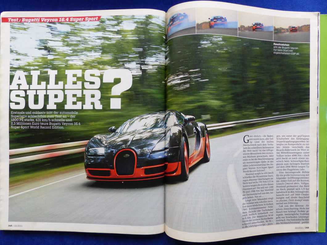 Bugatti Veyron 16.4 Super Sport 1200 PS - Test - Auto Motor Sport Heft 22/2011