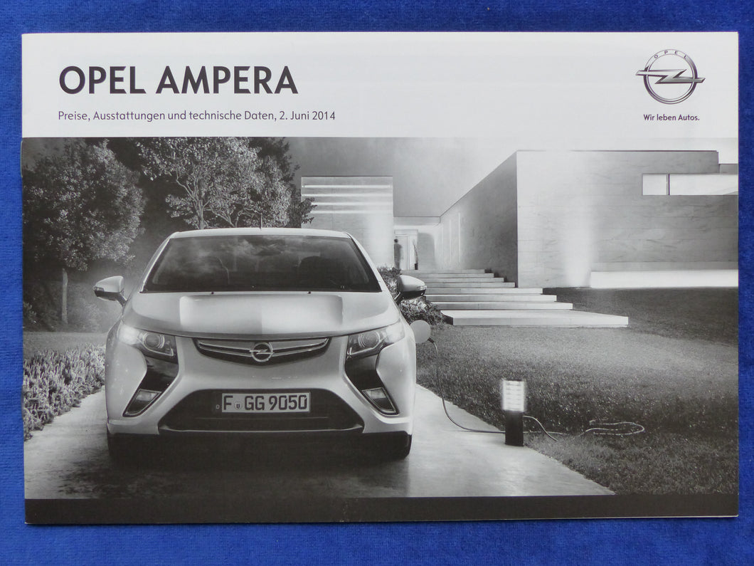 Opel Ampera - Preisliste MJ 2015 - Prospekt Brochure 06.2014