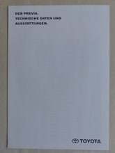 Lade das Bild in den Galerie-Viewer, Toyota Previa MJ 1996 - Prospekt Brochure + Daten &amp; Ausstattungen 03.1996
