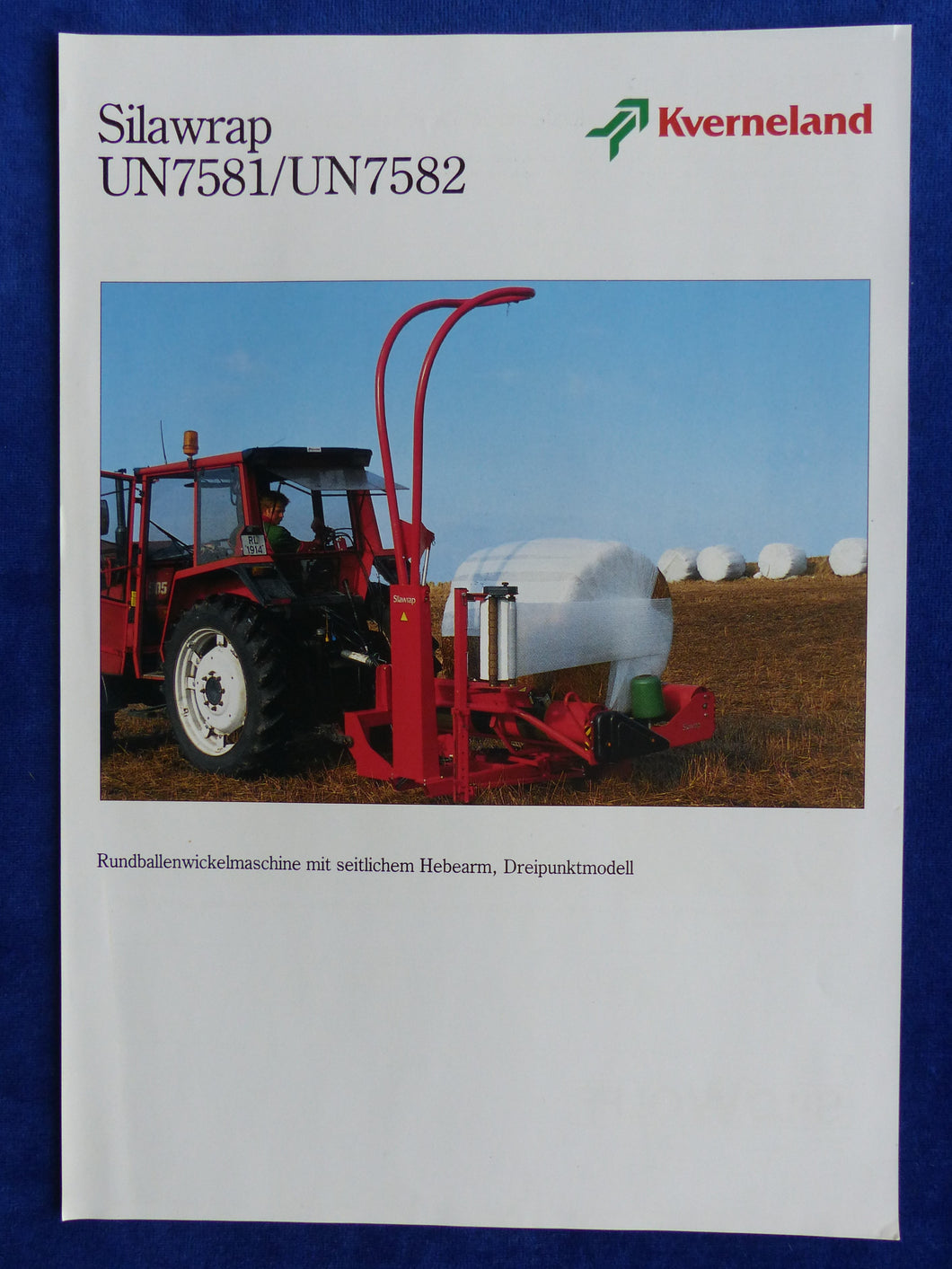 Kverneland Silawrap UN Rundballenwickelmaschine - Prospekt Brochure 05.1991