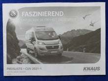 Lade das Bild in den Galerie-Viewer, Knaus Reisemobile 2021 Boxstar Boxlife - Prospekt Brochure + Preisliste 08.2020
