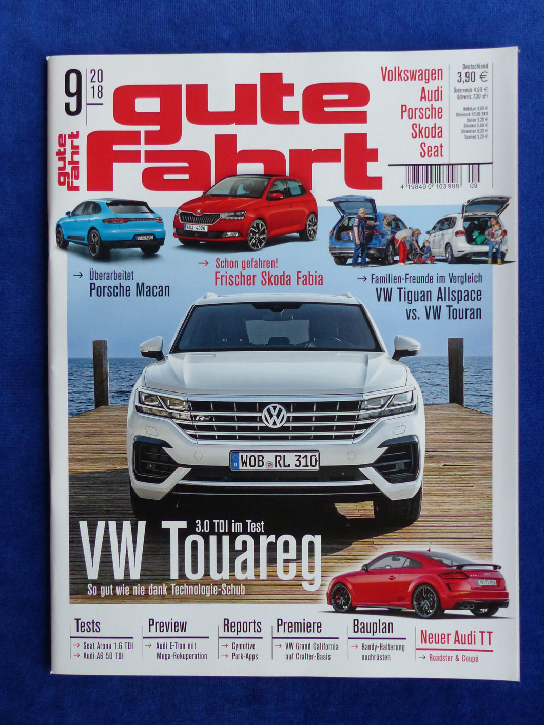 Gute Fahrt Heft 9/2018 - VW Touareg Audi E-Tron Porsche Macan Skoda Fabia Seat