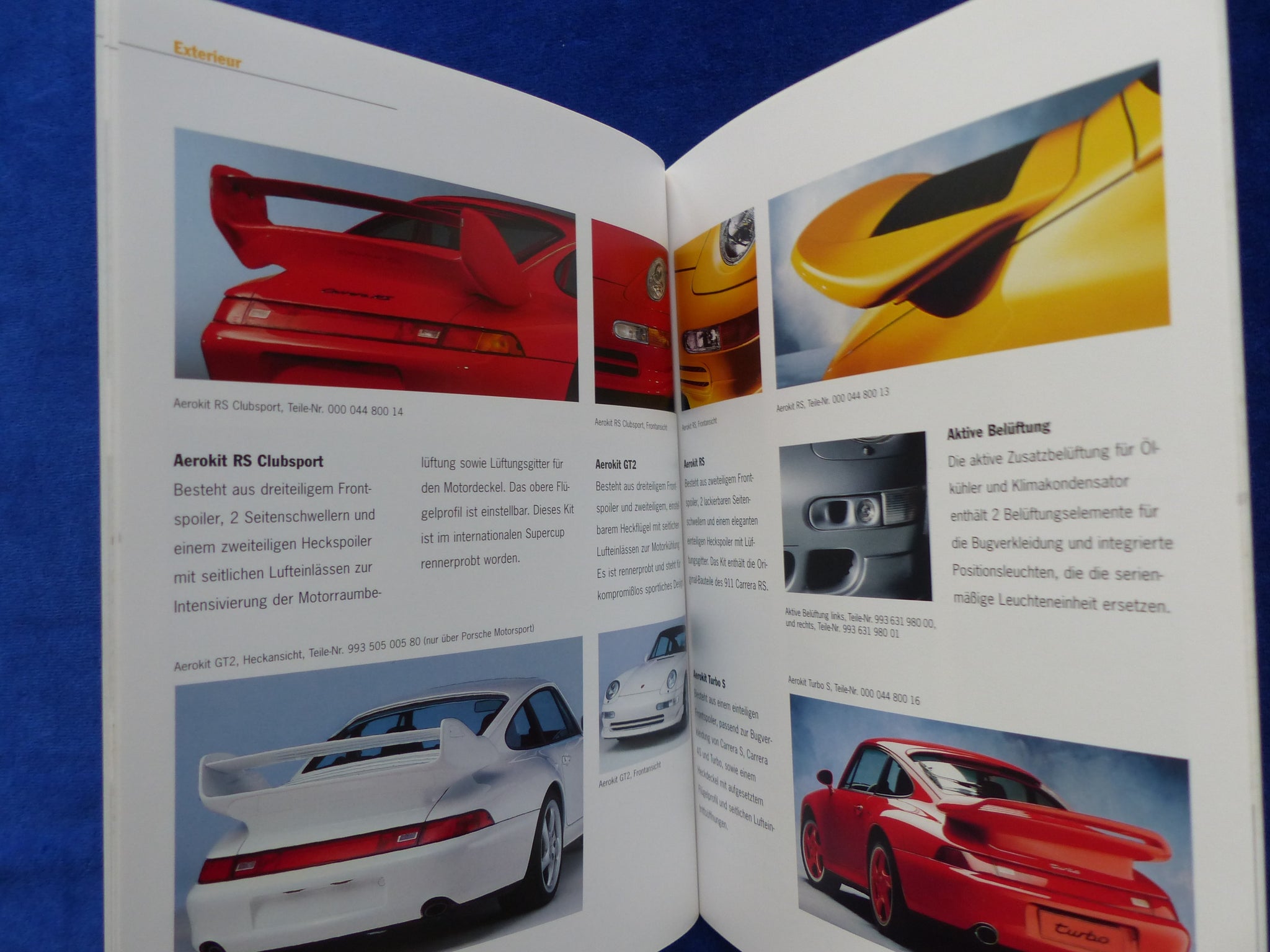 Porsche Tequipment 911 Typ 993 MJ 2000 Prospekt Brochure + Preislist