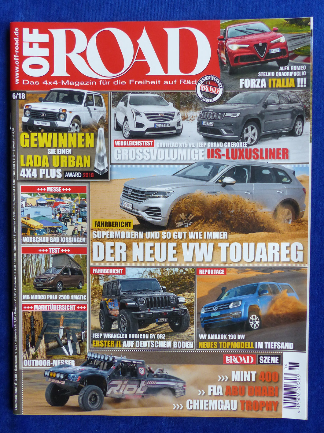 Off Road Magazin 6/2018 - 4x4 VW Touareg Jeep Wrangler Lada Urban Opel Monterey