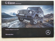 Lade das Bild in den Galerie-Viewer, Mercedes-Benz G-Klasse AMG - Preisliste MJ 2016 - Prospekt Brochure 06.2015

