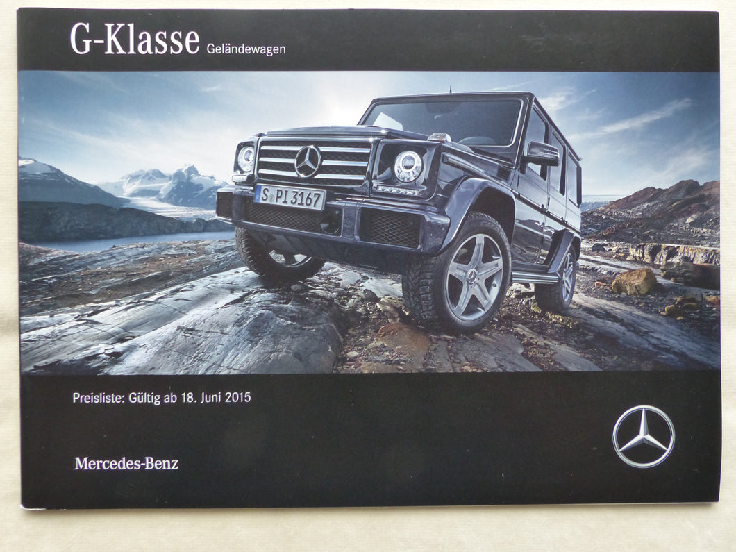 Mercedes-Benz G-Klasse AMG - Preisliste MJ 2016 - Prospekt Brochure 06.2015