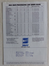Lade das Bild in den Galerie-Viewer, Seat Gesamtprogramm - Ibiza Marbella Malaga Terra - Prospekt Brochure 1985
