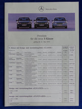 Lade das Bild in den Galerie-Viewer, Mercedes E-Klasse Limousine MJ 1996 - Prospekt Brochure + Preisliste 05.1995
