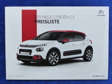 Lade das Bild in den Galerie-Viewer, Citroen C3 - Preisliste MJ 2017 - Prospekt Brochure 01.2017

