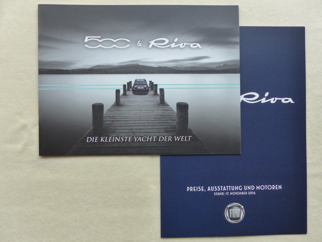 Fiat 500 Riva Limited Edition MJ 2017 - Prospekt Brochure + Preisliste 11.2016