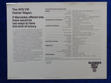 Lade das Bild in den Galerie-Viewer, Volkswagen 1979 VW Dasher Wagon Passat Variant - US-Prospekt Brochure 1978 USA
