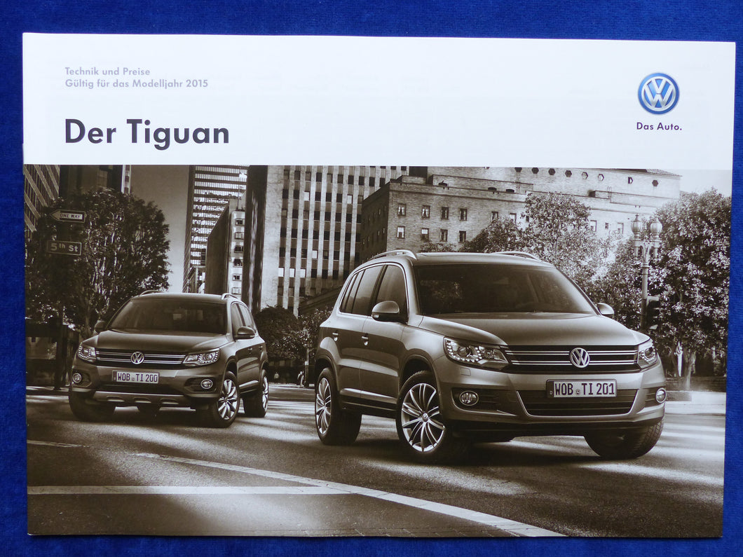 VW Tiguan - Preisliste MJ 2015 - Prospekt Brochure 07.2014