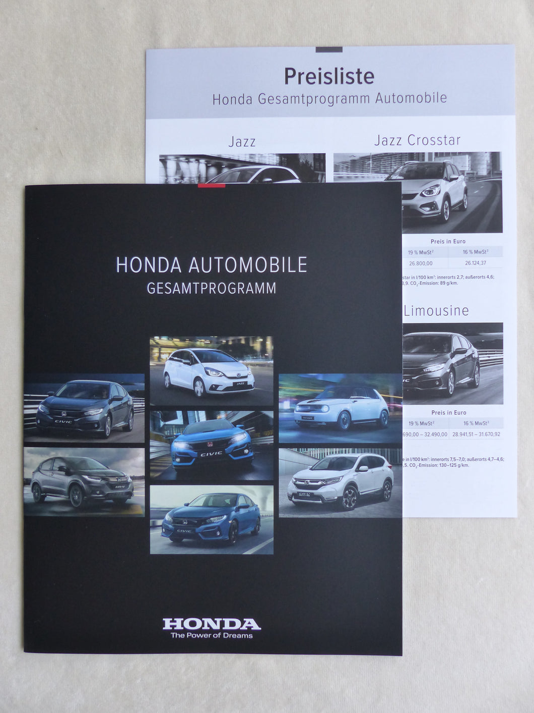 Honda Programm 2021 - Jazz Civic Type HR-V e - Prospekt + Preisliste 09.2020