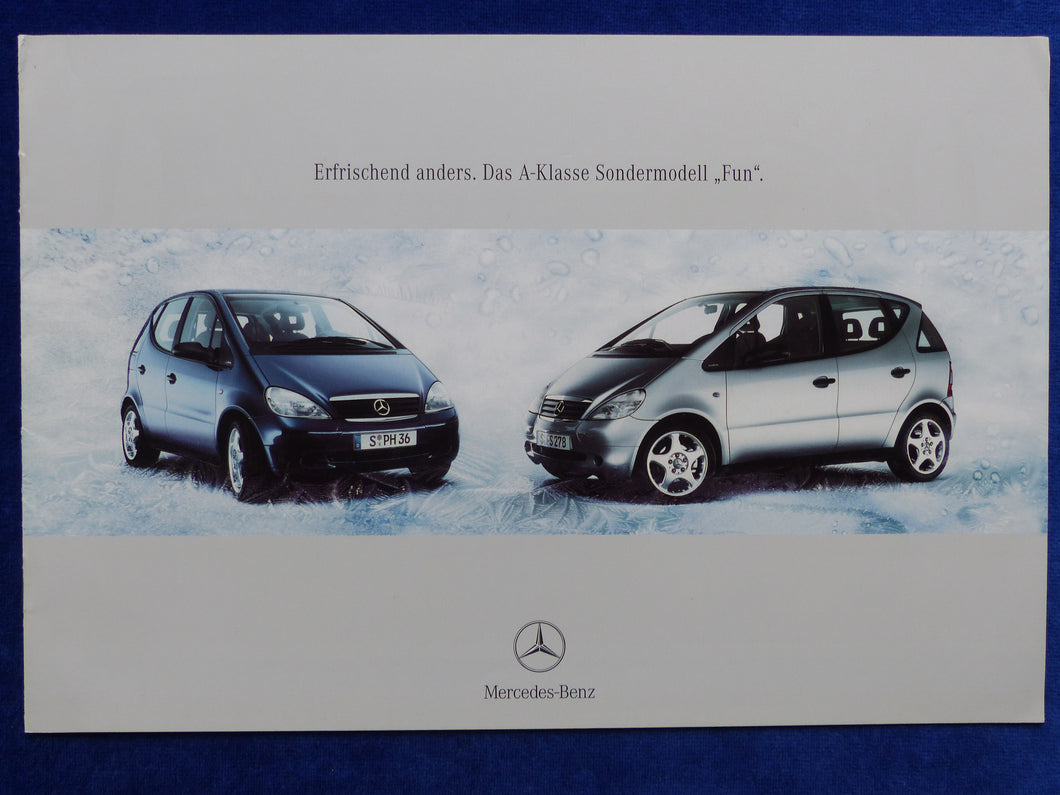 Mercedes-Benz A-Klasse W168 Sondermodell Fun - Prospekt Brochure 03.2000