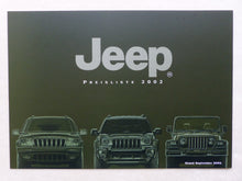 Lade das Bild in den Galerie-Viewer, Jeep Modellprogramm 2002 Grand Cherokee Wrangler - Prospekt + Preisliste 10.2001

