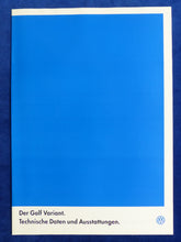 Lade das Bild in den Galerie-Viewer, VW Golf Variant - Daten &amp; Ausstattungen MJ 1999 - Prospekt Brochure 05.1998
