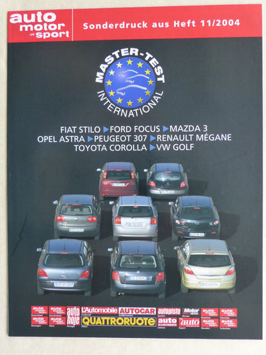 VW Golf Fiat Stilo Ford Focus Opel Astra Toyota - Sonderdruck AMS Heft 11/2004 - car-brochure