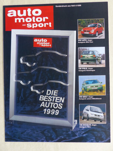 VW Lupo Polo Golf Sharan Leserwahl 1999 - Sonderdruck AMS Heft 4/1999 - car-brochure