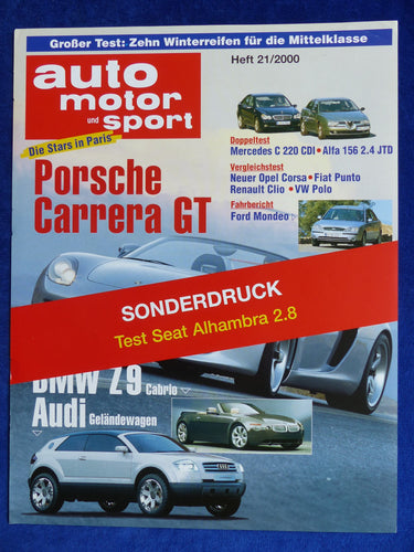 Seat Alhambra V6 - Test - Sonderdruck AMS Heft 21/2000 - car-brochure